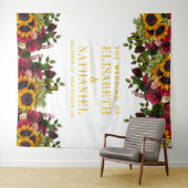 Bloemen rustieke bruiloft foto booth achtergrond wandkleed (In Situ (horizontaal))