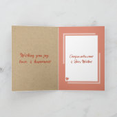 Bloemen rustieke bruiloft gefeliciteerd sinaasappe kaart (Binnen)