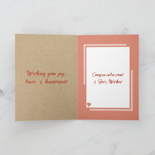 Bloemen rustieke bruiloft gefeliciteerd sinaasappe kaart (Binnen)