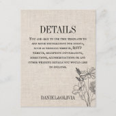  bloemen rustieke bruiloft informatiekaartje (Voorkant)