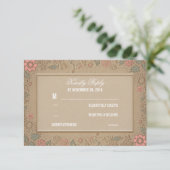 Bloemen rustieke bruiloft RSVP Kaarten (Staand voorkant)