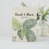  bloemen rustieke bruiloft RSVP kaartje (Staand voorkant)