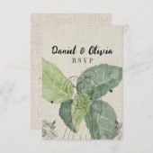  bloemen rustieke bruiloft RSVP kaartje (Voorkant / Achterkant)