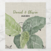  bloemen rustieke bruiloft wijn etiket (Enkel label)