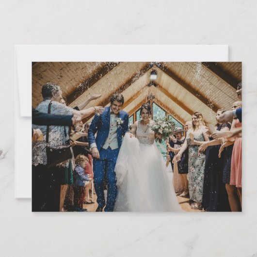 Bloemen rustieke buiten bruiloft dank u foto bedankkaart (Achterkant)