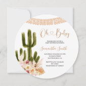 Bloemen rustieke Cactus Baby shower Kaart (Voorkant)