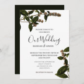 Bloemen rustieke Elegante gouden bruiloft Kaart (Voorkant / Achterkant)