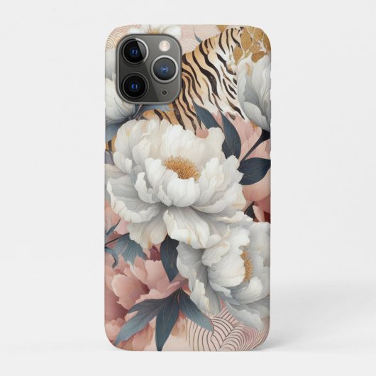 Bloemen rustieke elegante tijger Case-Mate iPhone case (Achterkant)