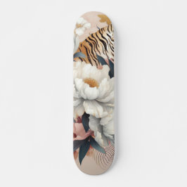 Bloemen rustieke  elegante tijger persoonlijk skateboard