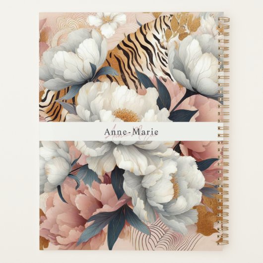 Bloemen rustieke  elegante tijger planner (Achterkant)