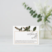 Bloemen Rustieke  Goud Wishing Well Bruiloft Informatiekaartje (Staand voorkant)