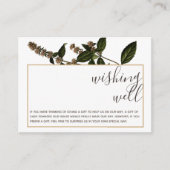 Bloemen Rustieke  Goud Wishing Well Bruiloft Informatiekaartje (Voorkant)