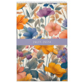 Bloemen rustieke kleurrijke bohemian botanische kalender (Hoes)