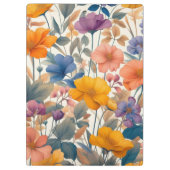 Bloemen rustieke kleurrijke bohemian botanische klembord (Achterkant)