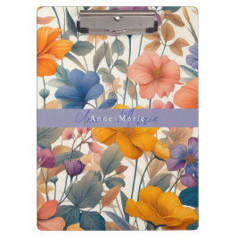 Bloemen rustieke kleurrijke bohemian botanische klembord