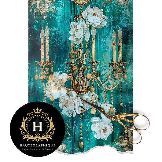  Bloemen Rustieke Kroonluchter Franse Decoupage Tissuepapier