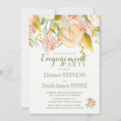 Bloemen rustieke lente verlovingsfeest uit te nodi kaart (Voorkant)