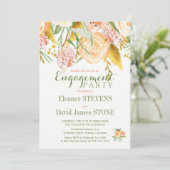 Bloemen rustieke lente verlovingsfeest uit te nodi kaart (Staand voorkant)