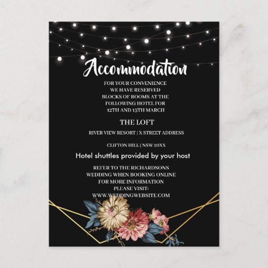 Bloemen Rustieke Magnolia String Lichte accommodat Aankondigingskaart (Voorkant)