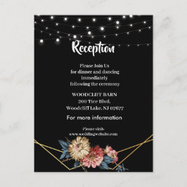 Bloemen rustieke Magnolia String Lights Aankondigingskaart