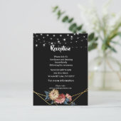 Bloemen rustieke Magnolia String Lights Aankondigingskaart (Staand voorkant)