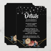 Bloemen Rustieke Magnolia String Lights Behuizing Kaart (Voorkant / Achterkant)