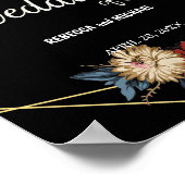 Bloemen Rustieke Magnolia String Lights Bruiloft Poster (Hoek)