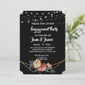 Bloemen rustieke Magnolia String Lights Verloving Kaart (Staand voorkant)