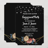 Bloemen rustieke Magnolia String Lights Verloving Kaart (Voorkant / Achterkant)