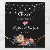 Bloemen rustieke Magnolia String Lights Wijn Etiket (Enkel label)