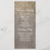 Bloemen Rustieke Mason Jar Lights Trouwprogramma's Programmakaart (Achterkant)