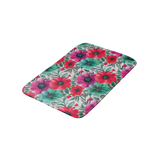 Bloemen rustieke mode retro patroon badmat (Gekanteld)