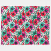 Bloemen rustieke mode retro patroon fleece deken (Voorkant (Horizontaal))