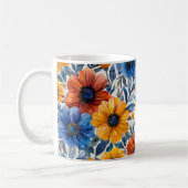 Bloemen rustieke mode retro patroon koffiemok (Links)