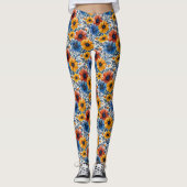 Bloemen rustieke mode retro patroon leggings (Voorkant)