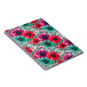 Bloemen rustieke mode retro patroon notitieboek (Rechterzijde)