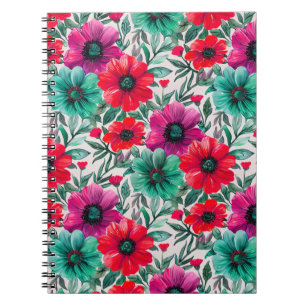 Bloemen rustieke mode retro patroon notitieboek