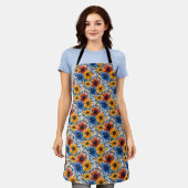Bloemen rustieke mode retro patroon schort (Gedragen)