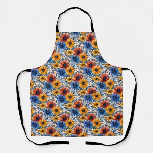 Bloemen rustieke mode retro patroon schort (Voorkant)