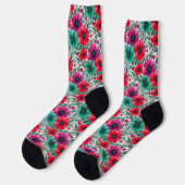 Bloemen rustieke mode retro patroon sokken (Links)