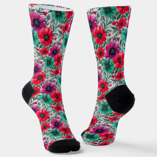 Bloemen rustieke mode retro patroon sokken