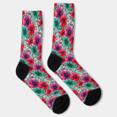 Bloemen rustieke mode retro patroon sokken (Rechts)
