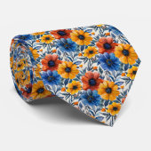 Bloemen rustieke mode retro patroon stropdas (Opgerold)