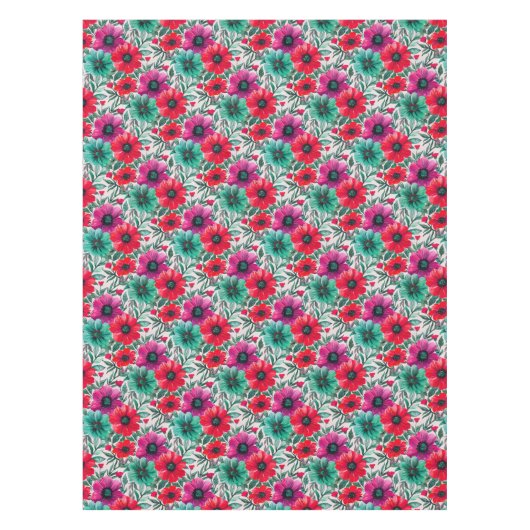 Bloemen rustieke mode retro patroon tafelkleed (Voorkant)