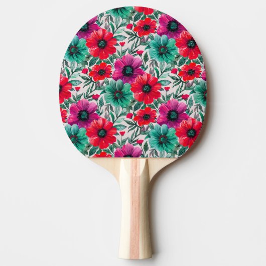 Bloemen rustieke mode retro patroon tafeltennisbatje (Voorkant)