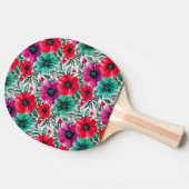 Bloemen rustieke mode retro patroon tafeltennisbatje (Zijkant)