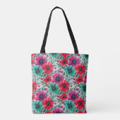 Bloemen rustieke mode retro patroon tote bag (Achterkant)