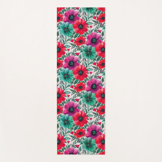 Bloemen rustieke mode retro patroon yogamat (Voorkant)