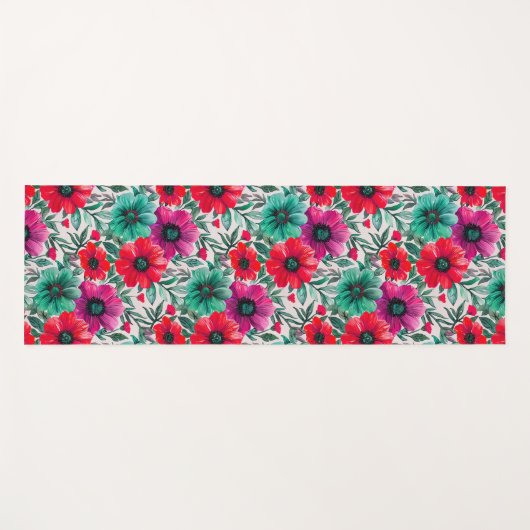 Bloemen rustieke mode retro patroon yogamat (Voorkant (horizontaal))