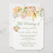 Bloemen rustieke slinger gouden salie elegante bru kaart (Voorkant)